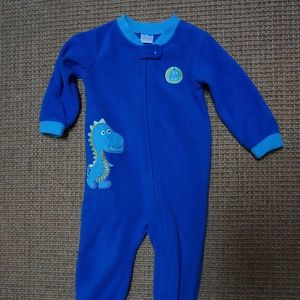 Boys Size 18mos Mini Boots Blue Fleece 1-piece PJs